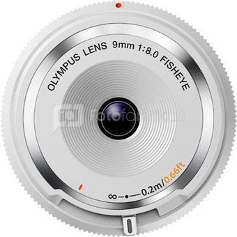 Objektyvas Olympus 9mm F8 Fish-Eye F8 (Baltas)