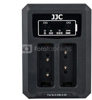 JJC Olympus DCH BLS5 USB Dual Battery Charger (voor Olympus BLS 1/BLS 5/BLS 50)