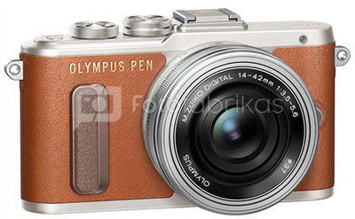 Olympus PEN E-PL8 + 14-42mm EZ (Brown/Silver)