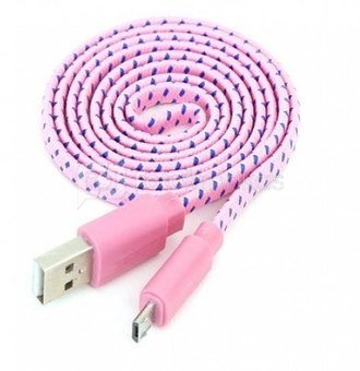 Omega кабель microUSB 1м, розовый (42328)