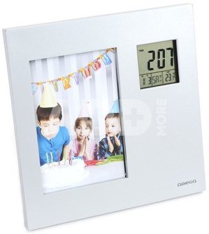 Omega digital weather station with photo frame OWSPF01, silver