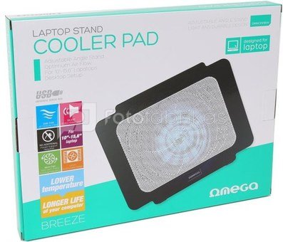 Omega laptop cooler pad Breeze, white