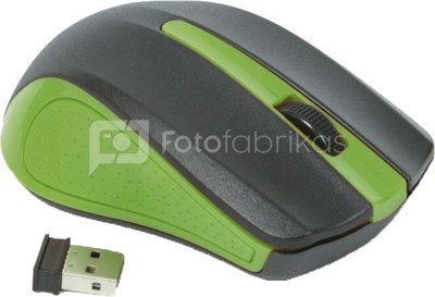 Omega мышка OM-419 Wireless, черная/зеленая