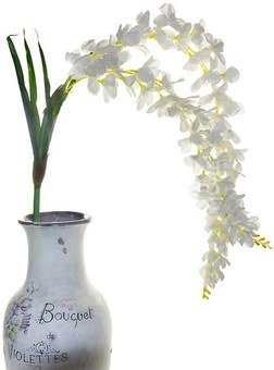 Orchidėjos šakelė balta K03158, H:177 cm.