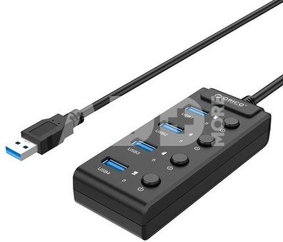Orico USB 3.0. Hub with switches, 5x USB (black)