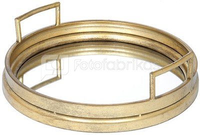 Padėklas metalinis aukso spl. apvalus diam 37 cm (Maž)
