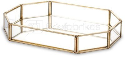 Padėklas metalinis su veidrodžiu aukso sp. 3,5x20x10 cm 135854
