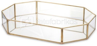 Padėklas metalinis su veidrodžiu aukso sp. 5x30x21 cm 135856