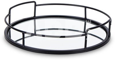 Padėklas metalinis su veidrodžiu juodos sp. 7x32x32 cm 136179