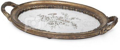 Padėklas su veidrodžiu ovalus aukso spl, 36x3,5x20 cm SAVEX