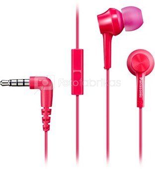 Panasonic Canal type RP-TCM115E-P In-ear, 3.5mm (1/8 inch), Microphone, Red,