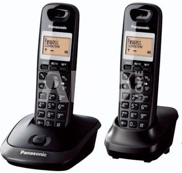 Panasonic KX-TG2512FXT Cordless phones, Black / LCD display/ Memory 50 numbers / Memory for 50 incoming numbers / Auto-repeat, dialing station number, ringtone 10, selectable tone 32 / MUTE, FLASH, HOLD functions / SMS / Wall-mount option