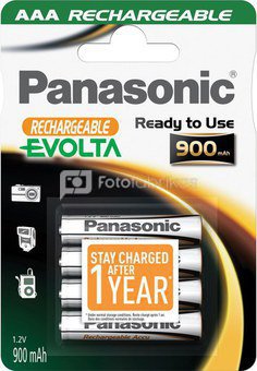 Panasonic Evolta rechargeable battery AAA 900mAh P-03E/4B