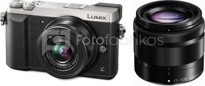 Panasonic Lumix DMC-GX80 + 12-32mm + 35-100mm (sidabrinis)