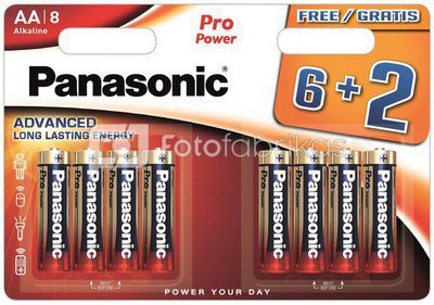 Panasonic Pro Power батарейки LR6PPG/8BW (6+2)