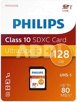 Philips SDXC Card 128GB Class 10 UHS-I U1