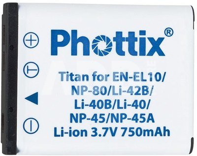Phottix TITAN EN-EL10/Li-42B/NP-45 Li-ion 750 mAh