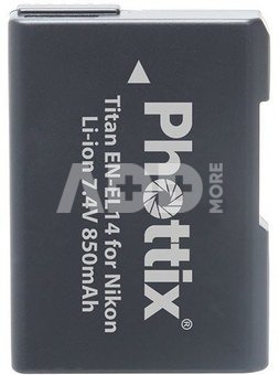 Baterija Phottix TITAN EN-EL14 Li-ion 1050 mAh