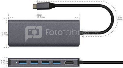Platinet адаптер USB-C 7in1 (45018)