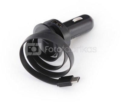 Platinet car charger 1xUSB 2,4A + USB-C cable (44652)