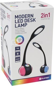 Platinet desk lamp PDL20 7W 2in1, black (43735)