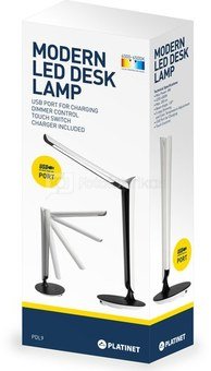 Platinet desk lamp with USB charger PDL9 8W (43128)