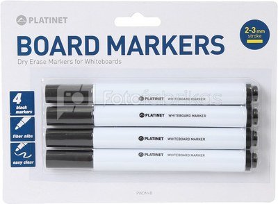 Platinet dry erase marker 4pcs, black (43004)