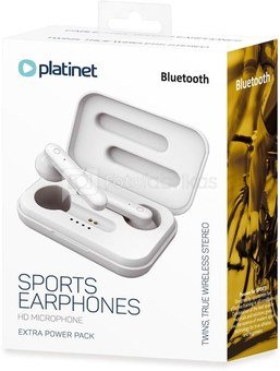 Platinet earphones Sport + charging station PM1040 Aura, white
