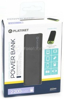 Platinet power bank 2200mAh PMPB22BG, black/green