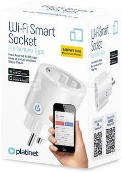 Platinet smart socket WiFi Tuya, white (454739)
