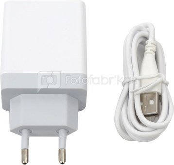 Platinet USB зарядка + кабель 2xUSB 3,4A, белый (43723)