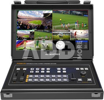 Portable 6-Ch SDI/HDMI Multi-Format Streaming Switcher with 13.3" Display