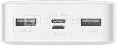 Powerbank Baseus Bipow 20000mAh, 2xUSB, USB-C, 15W (white)