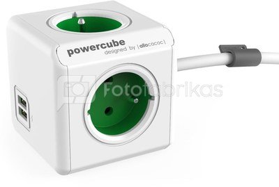 Allocacoc PowerCube Extended USB Green 1,5m cable (FR)