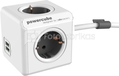 Allocacoc PowerCube Extended USB Grey 1,5m cable