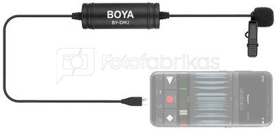 Prisegamas mikrofonas BOYA BY-DM2 6m USB-C (Android)