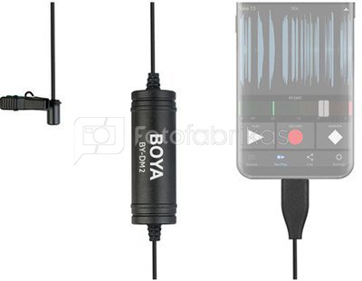 Prisegamas mikrofonas BOYA BY-DM2 6m USB-C (Android)