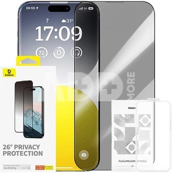 Privacy Protection Tempered Glass Baseus Diamond iPhone 15 Pro