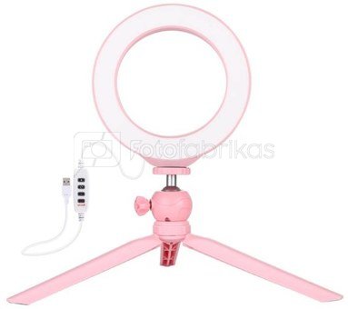 Puluz Tripod with 16cm LED Ring PKT3092F (pink)