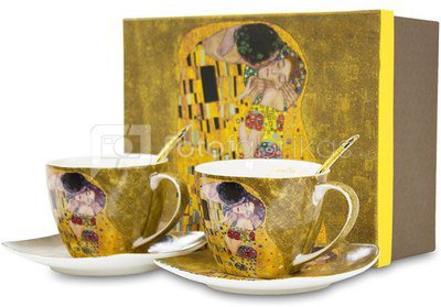 Puodeliai komp.2 vnt. Klimt paveikslo Bučinys motyvais 8x14x14 cm 110619