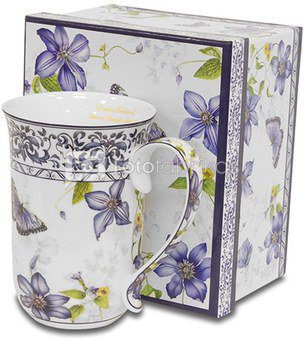 Puodelis arbatai su gėlių piešiniu 12,5x13x9 cm 108762 ddm
