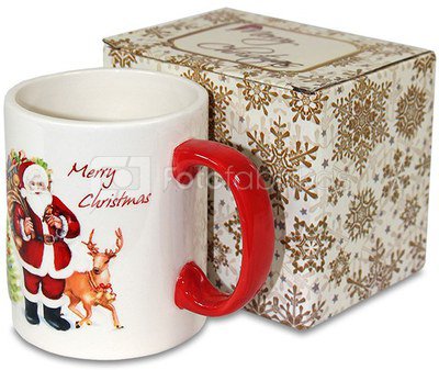 Puodelis arbatai su Kalėdų senelio piešiniu 9,5x11,5x8 cm 106869 kld