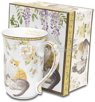 Puodelis arbatai su katinų piešiniu 12,5x13x9 cm 108767 ddm