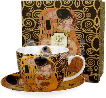 Puodelis su lėkštute porcelianinis G. Klimt Bučinys 470 ml 5902693933403
