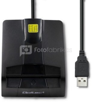Qoltec Intelligent smart ID card reader, USB type C