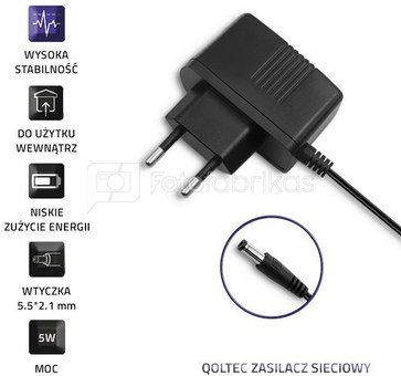 Qoltec Plug-in power supply 5W 5V, 1A, 5.52.1