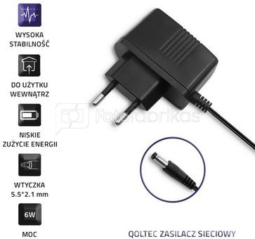 Qoltec Plug-in power supply 6W 6V, 1A, 5.52.1