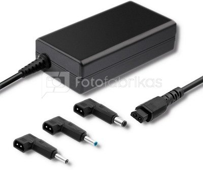 Qoltec Power adapter designed for HP 65W 3plugs
