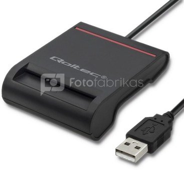Qoltec Smart chip card scanner USB 2.0 Plug&play