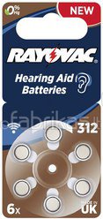 Rayovac Acoustic Special 312 Hearing Aid Batteries 6 pcs